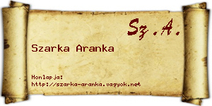 Szarka Aranka névjegykártya